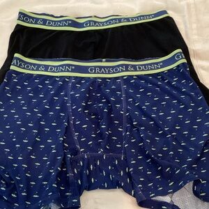 Grayson & Dunn Black and Patterned Blue Boxer Briefs  G
